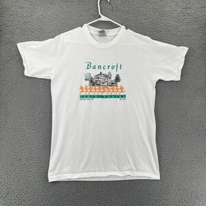 Vintage 90s Oneita Brancroft 10th Annual 5k Run Single Stitch White Adult Large